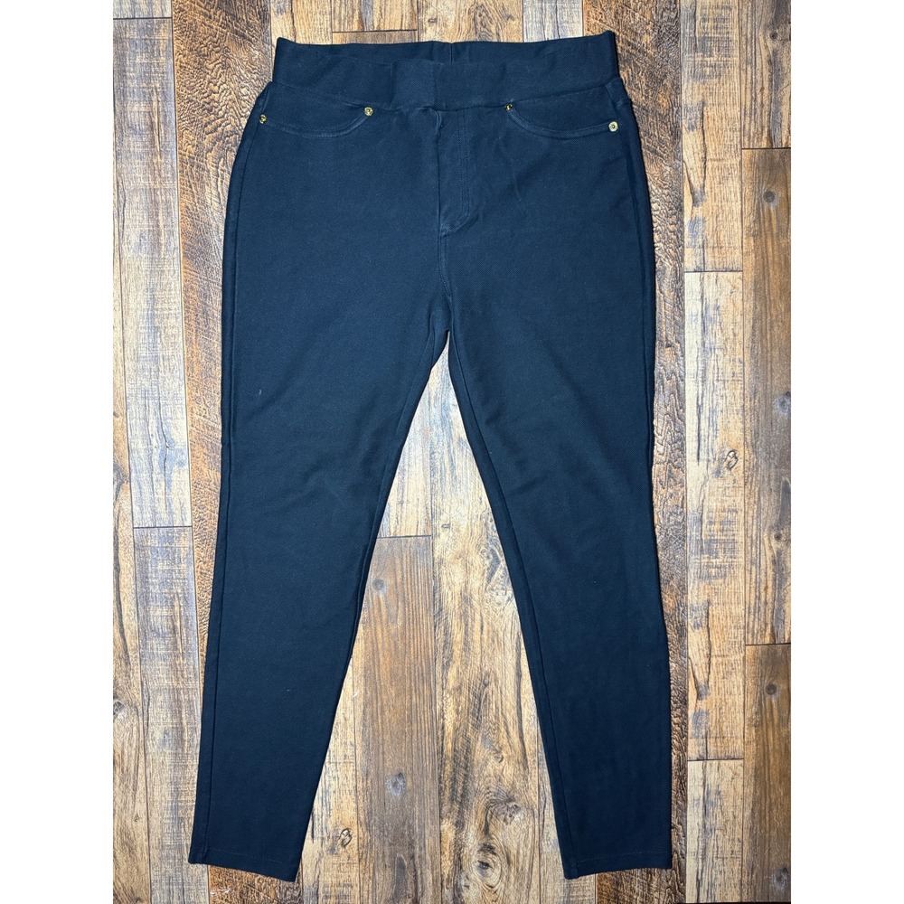 Womens Sz M Michael Kors Black Ponte‎ Knit Pull On Leggings Comfort Stretch